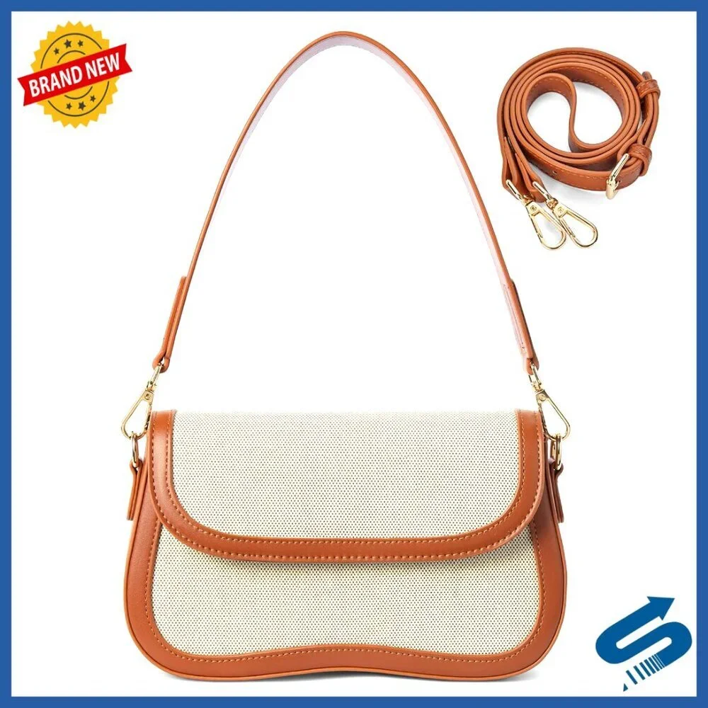 Vegan Leather Shoulder Bag Convertible Crossbody Hobo Purse with Removable